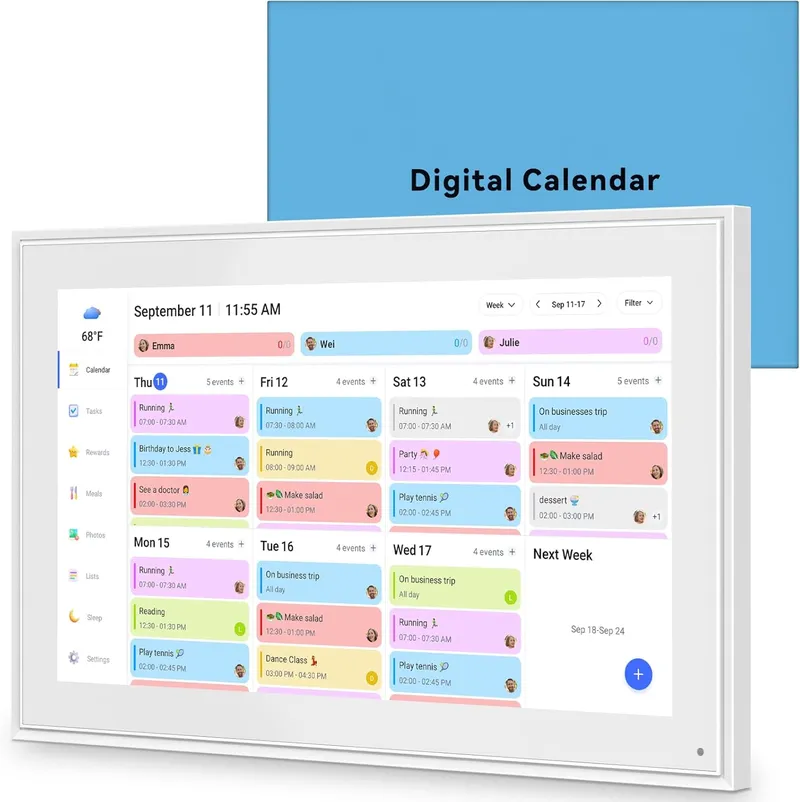 BQQJDD 15.6 Inch Digital Calendar, White