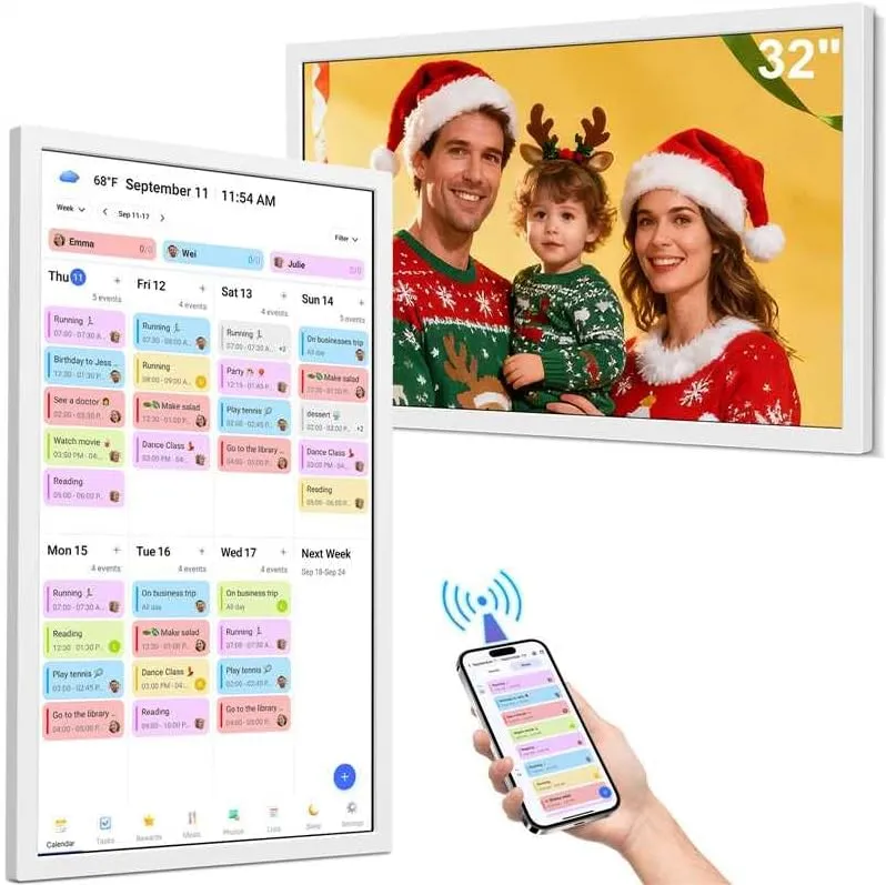 BQQJDD 32 inch Smart Digital Calendar, White